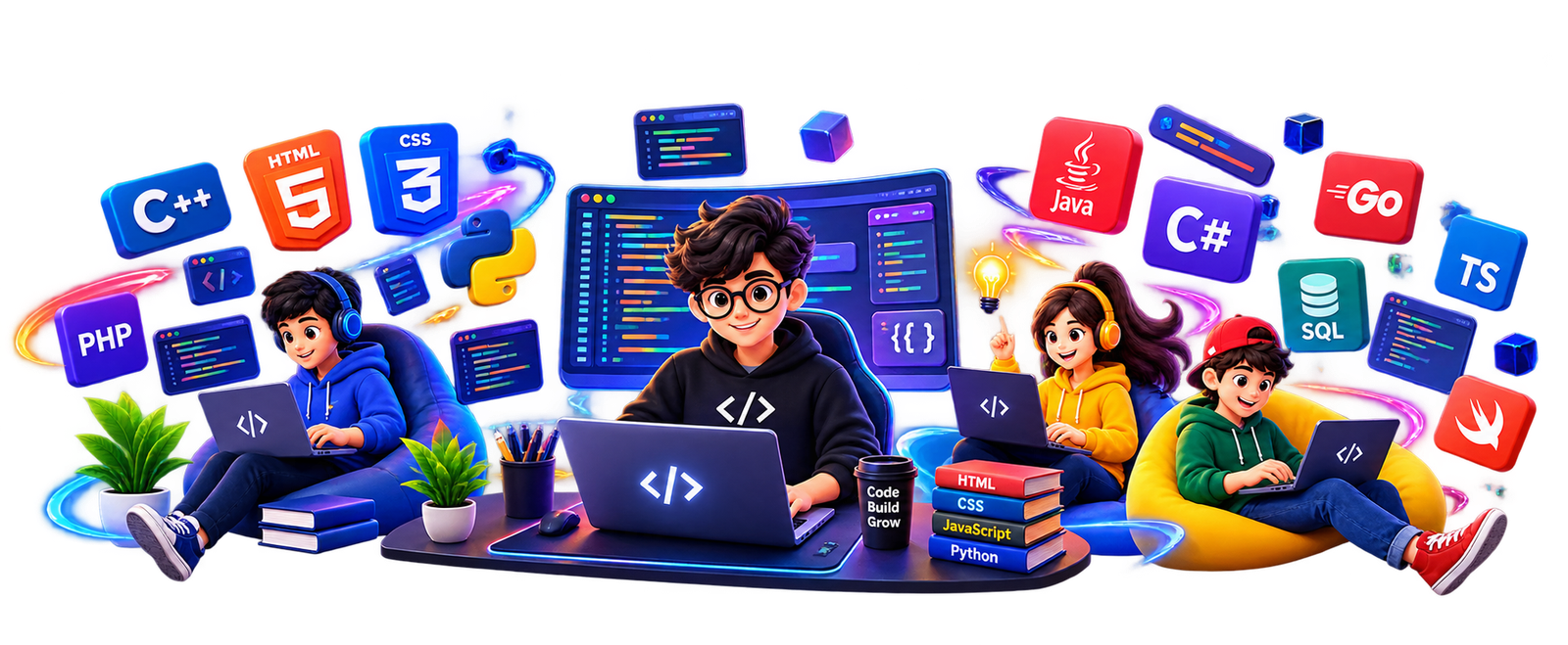 3D coding illustration